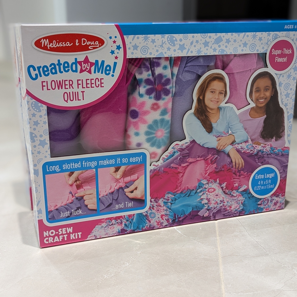 2/$80 Melissa & Doug Created by Me! Flower Fleece Quilt Kit - Pink and Purple